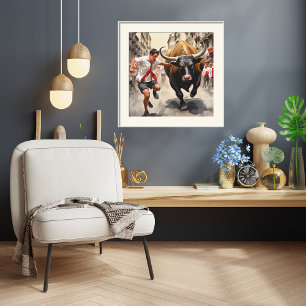 Poster Parade San Fermin en Espagne Imprimer