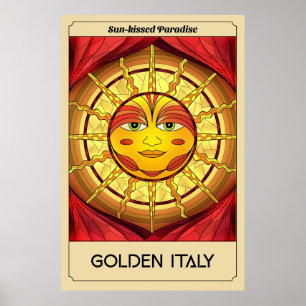 Poster Paradis baisé au soleil Italie d'or
