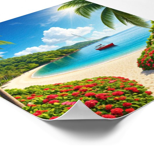 Poster Paradis Caché De Plage (Coin)