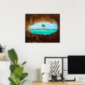 Poster Paradis dans les Caraïbes (Bureau à domicile)
