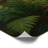 Poster Paradis de la jungle à cascade tropicale luxuriant (Coin)
