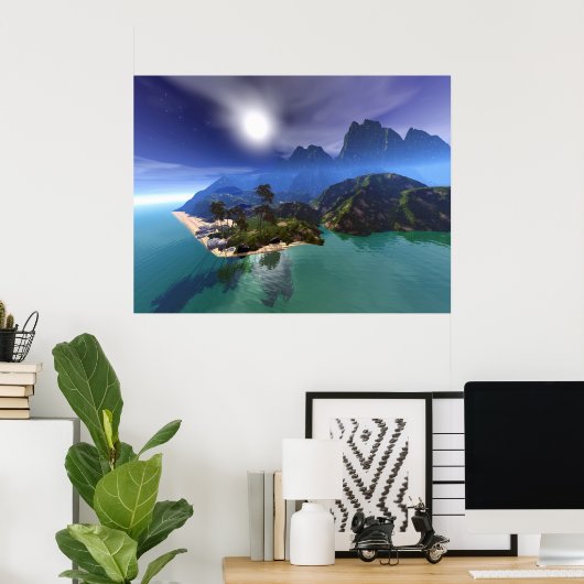 Poster Paradis de l'île (Bureau à domicile)