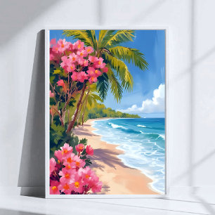 Poster Paradis de Plage Tropicale   Peinture d'Océan