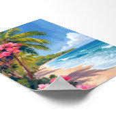 Poster Paradis de Plage Tropicale | Peinture d'Océan (Coin)