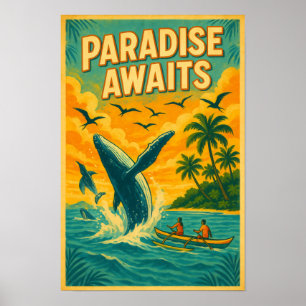 Poster Paradis d'observation des baleines tropicales