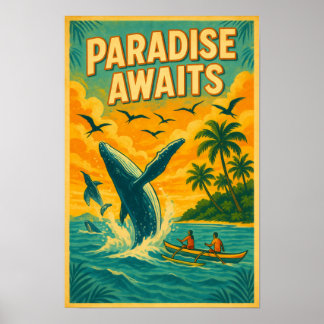 Poster Paradis d'observation des baleines tropicales
