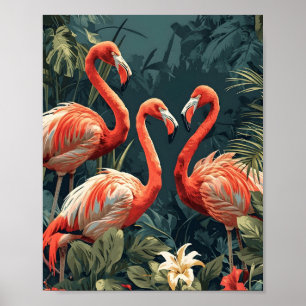 Poster Paradis du Flamant rose tropical : Vintage