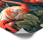 Poster Paradis du Flamant Tropical: Vintage (Coin)