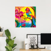 Poster Paradis du perroquet tropical (Bureau à domicile)
