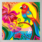 Poster Paradis du perroquet tropical (Devant)