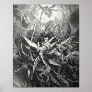 Poster Paradis Perdu Chute De Rebel Angels Gustave Dore