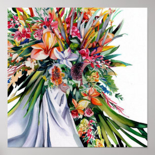 Poster Paradis tropical, Bouquet en cascade nuptiale (2),