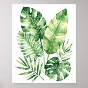 Poster Paradis Tropical Luxuriant : Bo aquarelle peinte à