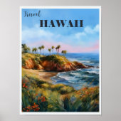 Poster Paradis tropical Vintage voyage Hawaii (Devant)