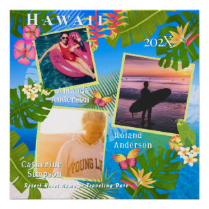 Poster Paradis tropical Voyage Souvenirs Mer