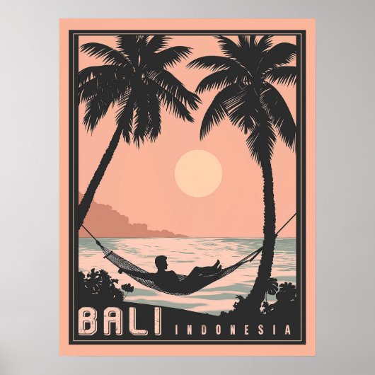 Poster Paradise trouvé : Bali en rose Vintage (Devant)