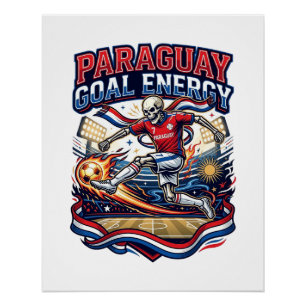 Poster Paraguay Objectif Énergie Skeleton Buteur Nations