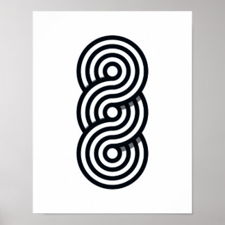 Poster Parallel Lines Art Print - Black and White Line