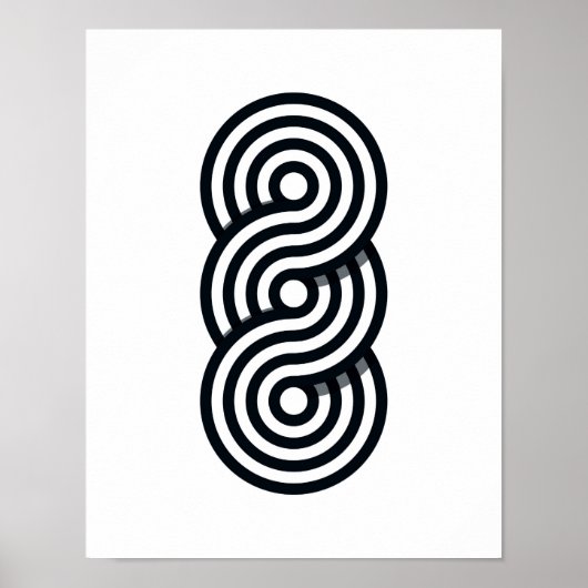 Poster Parallel Lines Art Print - Black and White Line (Devant)