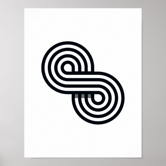 Poster Parallel Lines Art Print - Black and White Line (Devant)