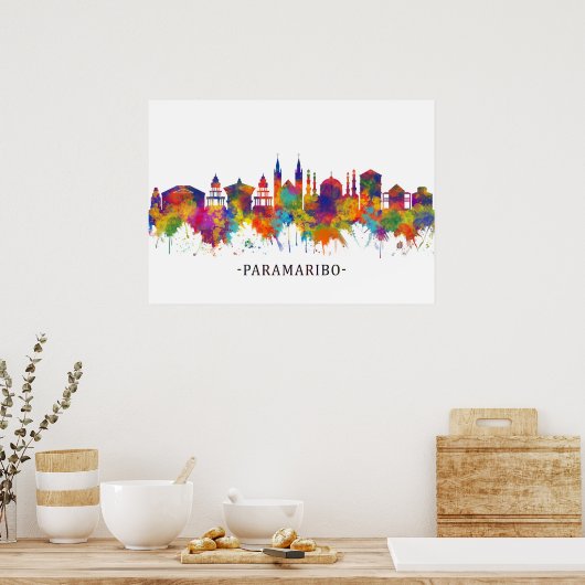 Poster Paramaribo suriname Skyline (Cuisine)