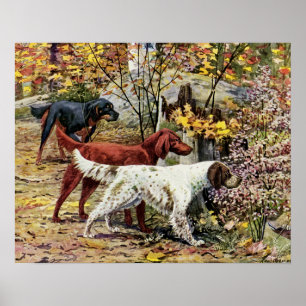 Poster Paramètres Amoureux de les chiens d'art vintage