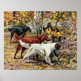 Poster Paramètres Amoureux de les chiens d'art vintage