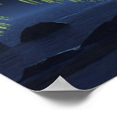 Poster Paramètres de la lune de nuit en mer Imprimer (Coin)