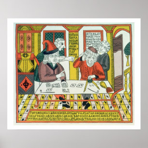Poster Paramoshka et Savoska (copie de gravure sur bois)