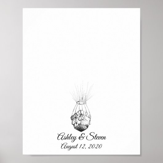 Poster Paraplane Mariage empreintes digitales Guides (Devant)