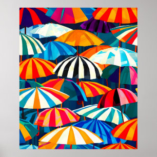 Poster Parapluie Abstrait Rainbow Beach