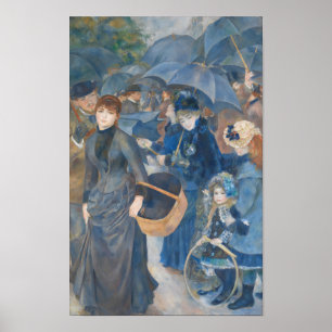 Poster Parapluie bleu de Renoir Académie sombre