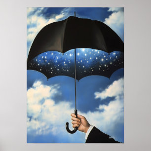 Poster Parapluie de paysage de rêve surréaliste révélant