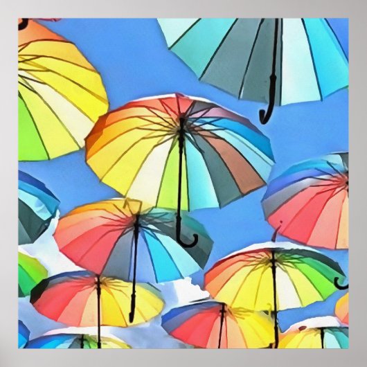 Poster Parapluie flottant Sky Whimsical Parasols Art (Devant)