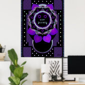 Poster Parapluie violet & Cœurs.7 (Bureau à domicile)
