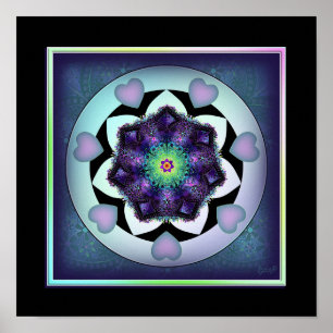 Poster Parapluie violet & coeurs .7