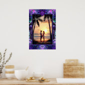 Poster Parapluie violet & coeurs .7 (Cuisine)