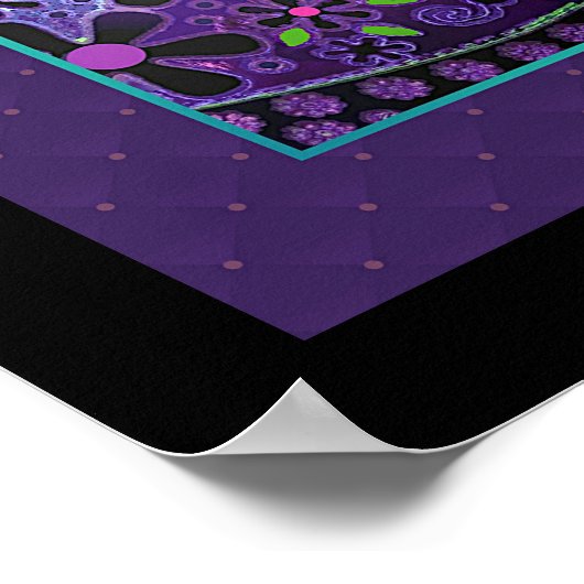 Poster Parapluie violet & coeurs .7 (Coin)