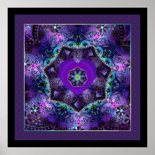 Poster Parapluie violet & coeurs .7 (Devant)