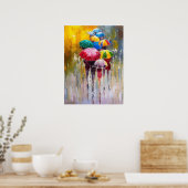 Poster Parapluies Dans La Pluie Peinture Art Imprimer Pos (Cuisine)