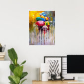 Poster Parapluies Dans La Pluie Peinture Art Imprimer Pos (Bureau à domicile)