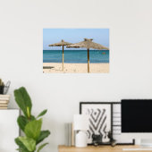 Poster Parapluies de plage en chaume (Bureau à domicile)