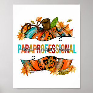Poster Paraprofessionnel Happy Fall Y’all Citrouille Para