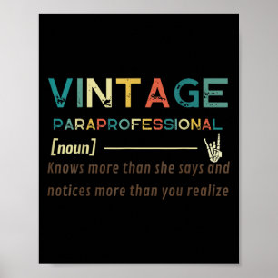 Poster Paraprofessionnel vintage (nom) Conception amusant