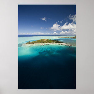 Poster Parasailing au-dessus de la belle lagune de Bora