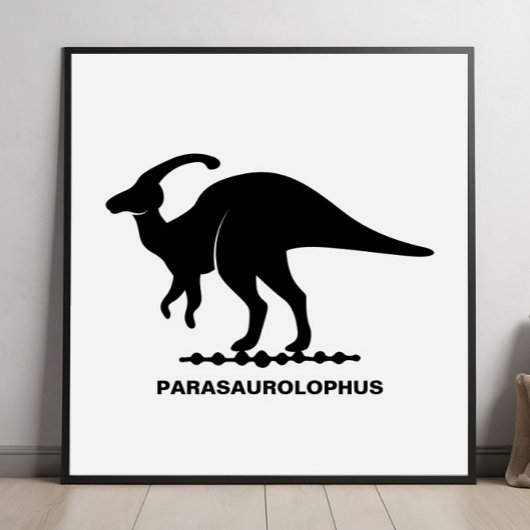 Poster Parasaurolophus Dinosaure Silhouette