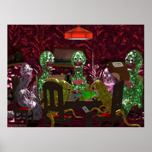 Poster Parasites intestinaux jouant au poker