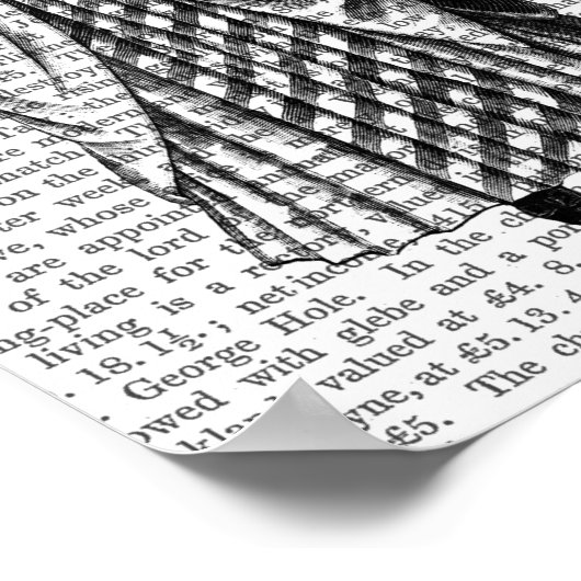 Poster Parasol lapin et papillon (Coin)