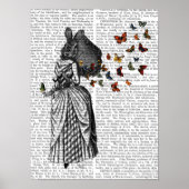 Poster Parasol lapin et papillon (Devant)