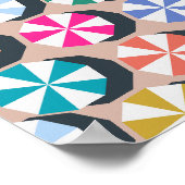 Poster Parasols de plage Côte d'été (Coin)